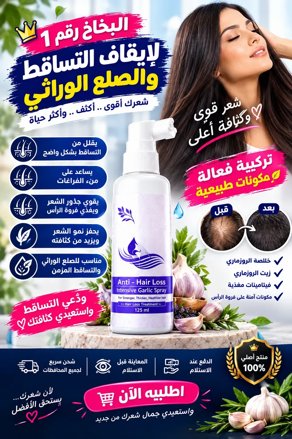 بخاخ ايقاف التساقط رقم 1 لحل مشاكل الشعر